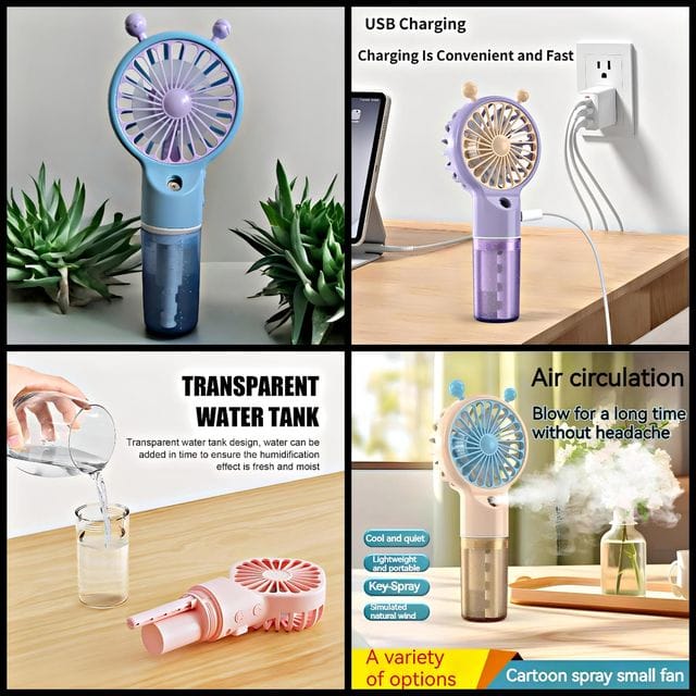 FABPAK Portable Handheld Misting Fan