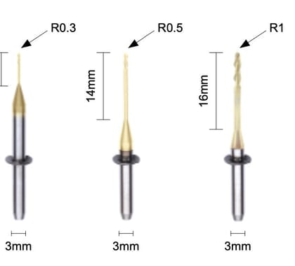 dc bur for (roland , vhf , arum , xt cera ) milling machine-DC ARUM 0.6 MM HEAD