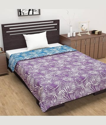 DIVINE CASA Single Polyester Purple Abstract Dohar