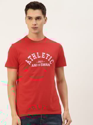Mens Premium Cotton Printed Half Sleeve Crew Neck T-Shirts-S