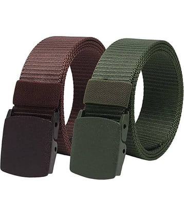 SILKSHOPPING - Multicolor Nylon Men's Casual Belt ( Pack of 2 )