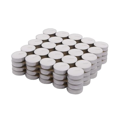 Set of 50 Pure Wax Unscented White Tea Light Candles