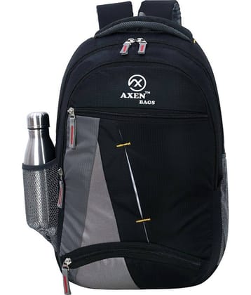 AXEN BAGS - Black Polyester Backpack ( 30 Ltrs )