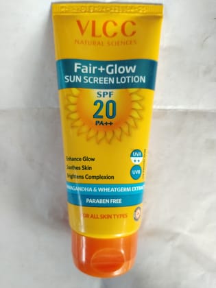 Vlcc Fair+glow Sun screen lotion ashwagandha & wheatgerm extracts