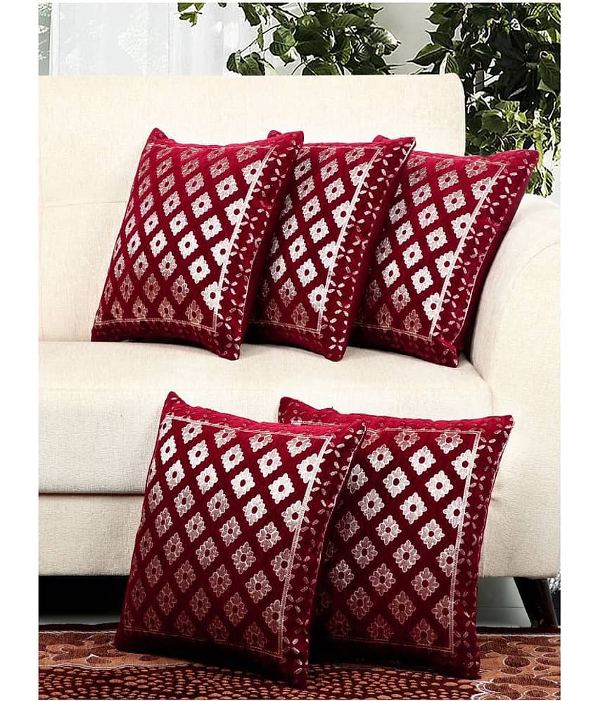 BELLA TRUE  Set of 5 Velvet Cushion Covers 40X40 cm (16X16)