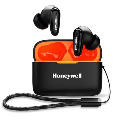 Honeywell Moxie V1100,TWS Earbuds with Digital Battery Display Case,31H of Playtime-Black
