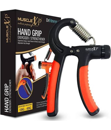 MuscleXP DrFitness+ Hand Grip Exerciser / Strengthener| Strong Compression Spring, Adjustable Hand Grip, Wrist & Hand Grip Strength Workout