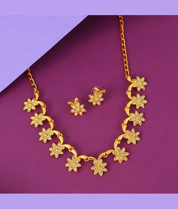 Sukkhi - Alloy Golden Necklace Set ( Pack of 1 )