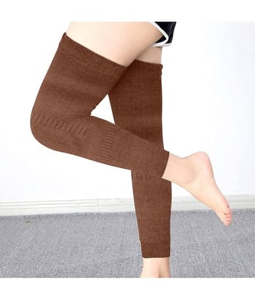 Infispace Pack of 2 Woollen Men's Solid Full Length Socks ( Brown )