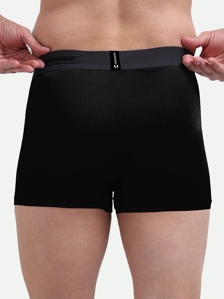 FREECULTR Men's Underwear Anti Bacterial Micromodal Airsoft Trunk - Non Itch No Chaffing Sweat Proof - Pack of 1-Pot Black