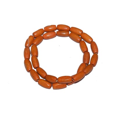 Painted Wooden Beads for Jewelry Making , BWWB-53-Per Packet of Approx 184 Pcs / 15X8 MM / Orange