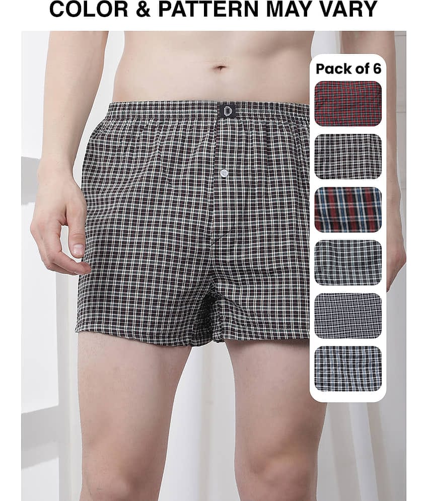 Dollar Pack of 6 Cotton Boxers For Men's ( Assorted 1 )