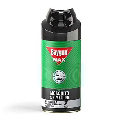 Baygon Max Mosquito & Fly Killer Spray - Double Nozzle, 200 ml
