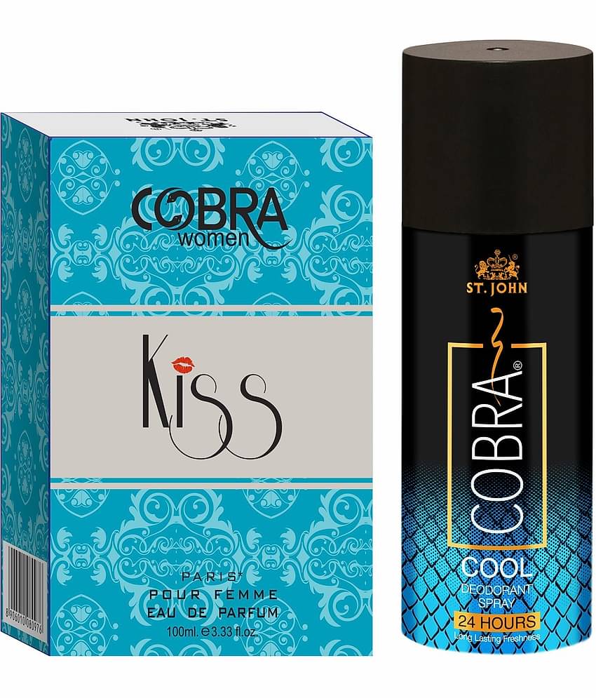 ST.JOHN Cobra Cool 150ml & Cobra Kiss Perfume 100ml Deodorant Spray & Perfume for Men - Pack of 2