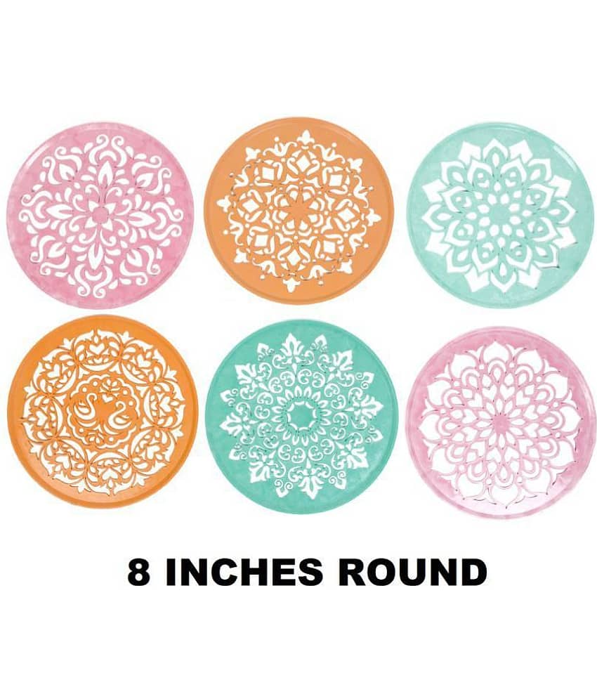 Vardhman Multicolour Acrylic Rangoli - Pack of 6