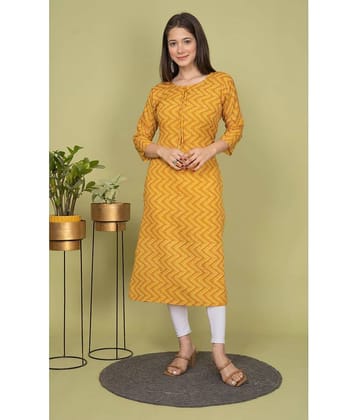 Estela Cotton Blend Printed Straight Women's Kurti - Pink ( Pack of 1 )