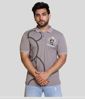FLYIND VOGUE OUTFIT Men Cotton Regular Fit Printed Polo T Shirt ( Grey )