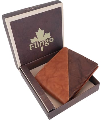Flingo Leather Solid Men's Regular Wallet With 5 Slots For Card ( Brown , Pack of 1 )
