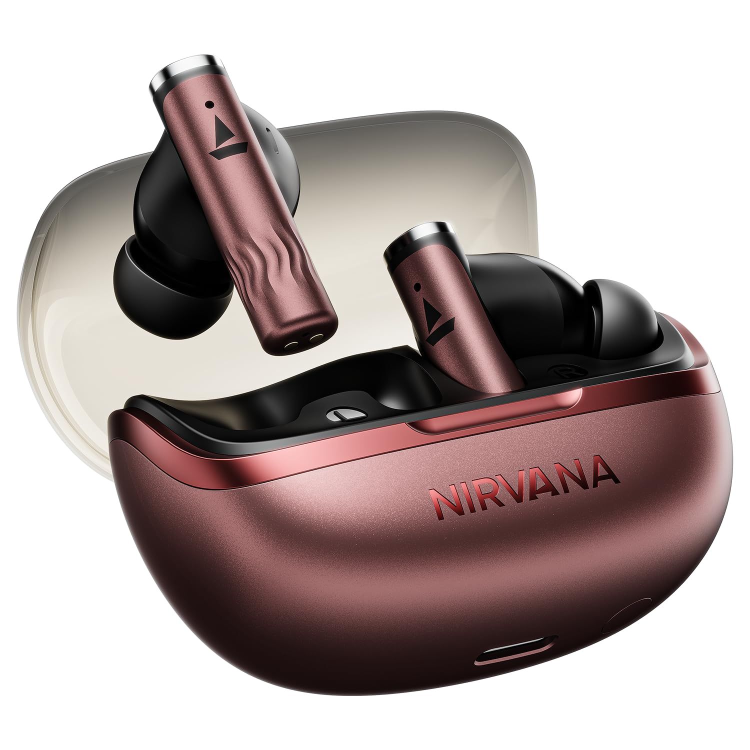 boAt Nirvana Zenith Pro, 50dB Hybrid Adaptive ANC, Spatial Audio, Hi-Res Audio LDAC, 6Mics AI-ENx, 80 Hrs Battery, Bluetooth Earbuds, TWS Ear Buds Wireless Earphones with mic (Crimson Red) boAt Nirvana Zenith Pro, 50dB Hybrid Adaptive ANC, Spatial Audio,