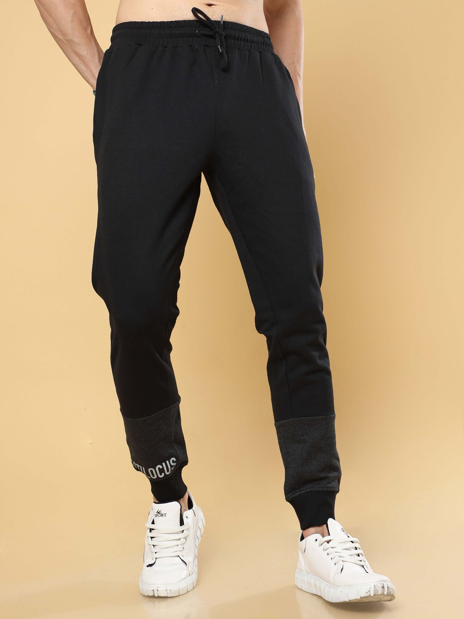 Shadow Black & Grey Joggers-30 / Black