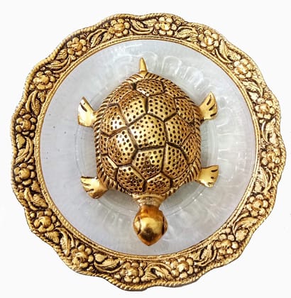 DreamKraft Oxidized Golden Metal Tortoise on Glass Plate for Good Luck Feng Shui Figurine for Vaastu Home Decor (Standard, Multicolour) DreamKraft Oxidized Golden Metal Tortoise on Glass Plate for Good Luck Feng Shui Figurine for Vaastu Home Decor (Standard, Multicolour)