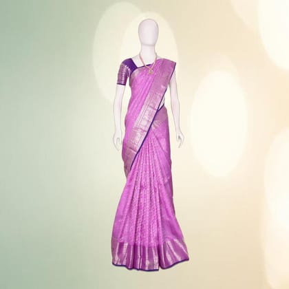 Traditional Pattu Silk Saree (Purple) | Rich Zari Border | Festive & Wedding Wear Traditional Pattu Silk Saree (Purple) | Rich Zari Border | Festive & Wedding Wear