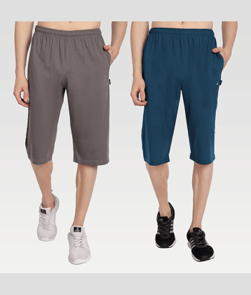 Zeffit - Multi Cotton Blend Men's Three-Fourths ( Pack of 2 )