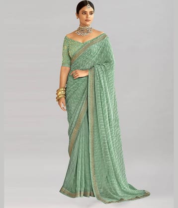 Samah Georgette Printed Bandhani Sarees With Unstitched Blouse Piece ( Multicolor )
