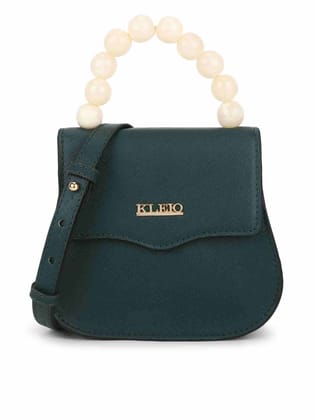 Beaded Handle Bag (XS)-Dark Green
