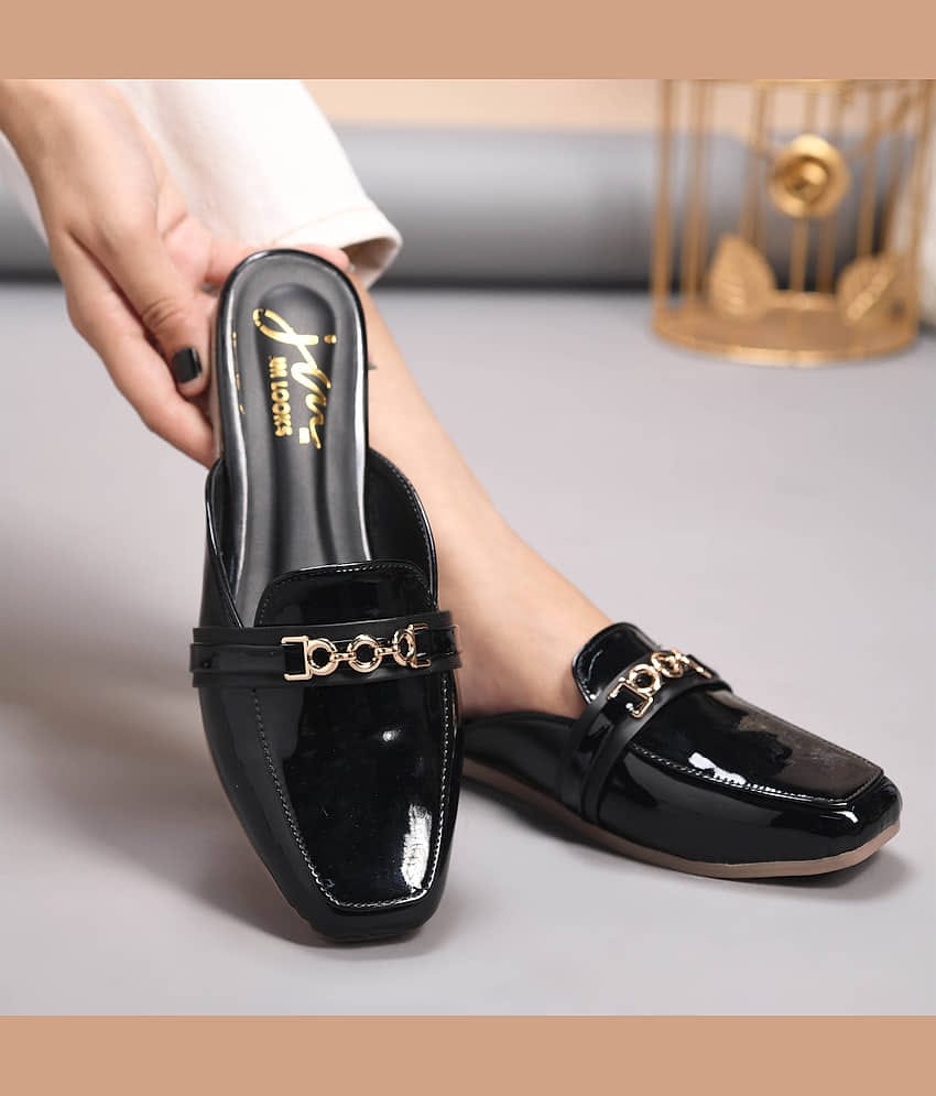 JM Looks Black Women's Mules Heels