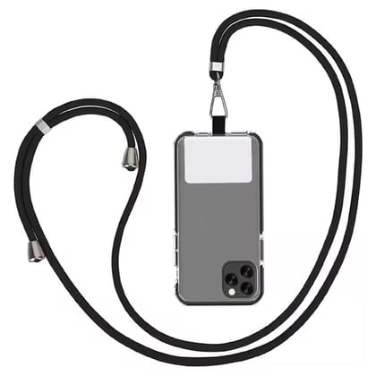 AccuPrints Crossbody Utility Phone Lanyard - Strap (Black Rope) Black / Large