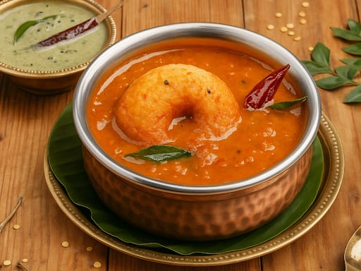 Single Vada With Sambar