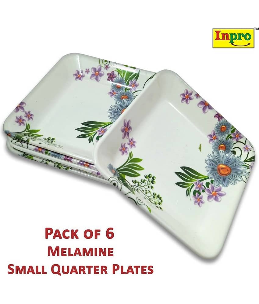 Inpro 6 Pcs Melamine Multi Color Quarter Plate