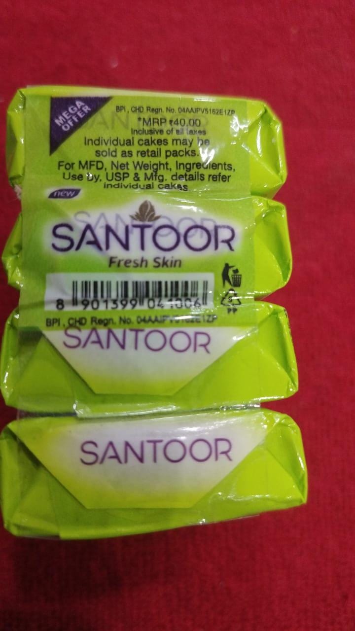 SANTOOR LIME&ALOE VERA 4 N BATHING BAR PACK