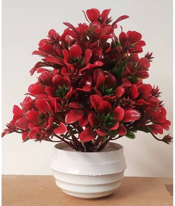 BAARIG - Red Wild Artificial Plants Bunch ( Pack of 1 )