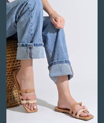 NZS Beige Women's Open Toe Flats