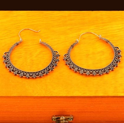 Antique Gold Plated Hoops Earring- AER 263