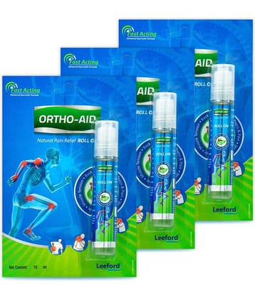 ORTHOAID Pain Relief Roll-On _ Herbal Formula for Joint & Muscle Pain | Pack of 3 (10ml Each)
