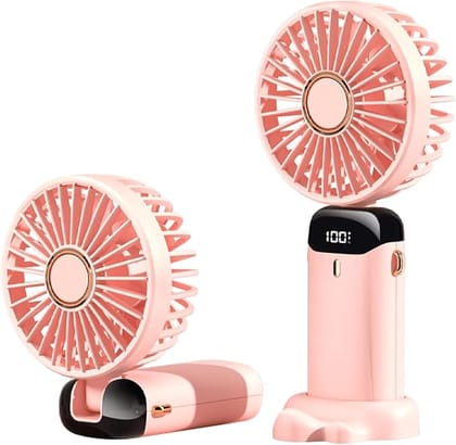 Portable Rechargeable Mini Fan with LED Display, USB Type-C Personal Desk Fan, 5 Speed Settings,18650 Lithium Battery, Handheld Desktop Cooling Fan for Office Travel Home Portable Rechargeable Mini Fan with LED Display, USB Type-C Personal Desk Fan, 5 Speed Settings,18650 Lithium Battery, Handheld Desktop Cooling Fan for Office Travel Home