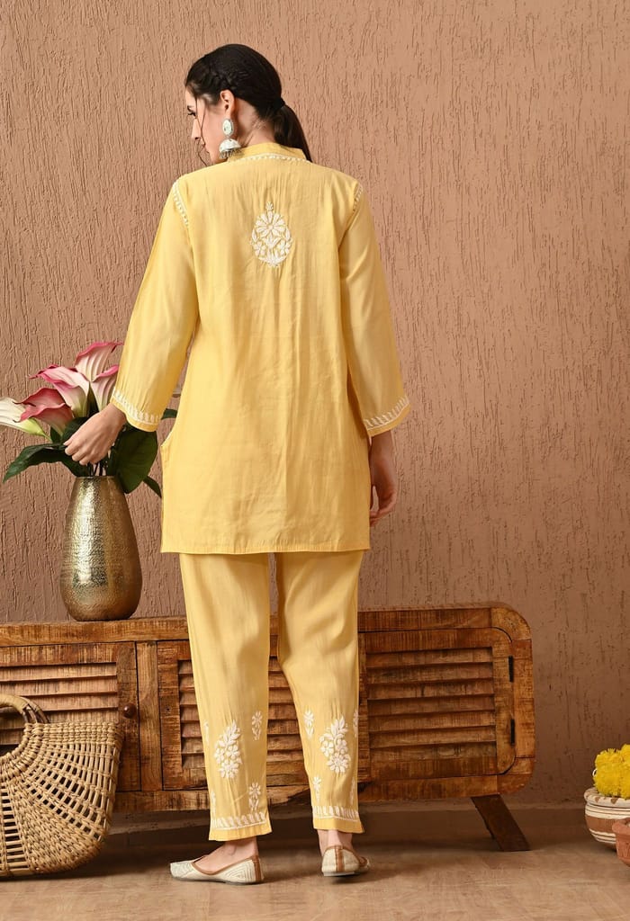 Roman Silk Chikankari Cord Set