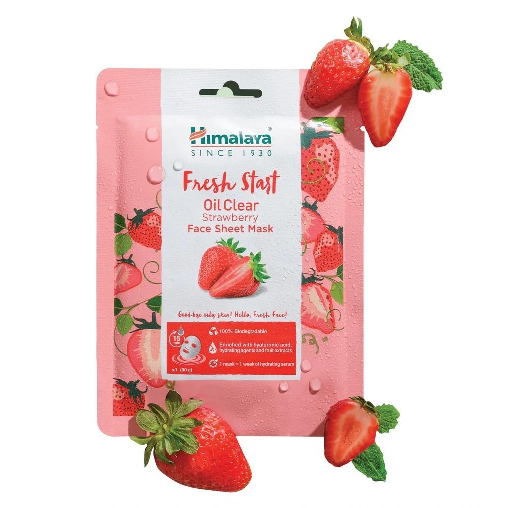 Himalaya Fresh Start Oil Clear Strawberry Face Sheet Mask, 30 gm