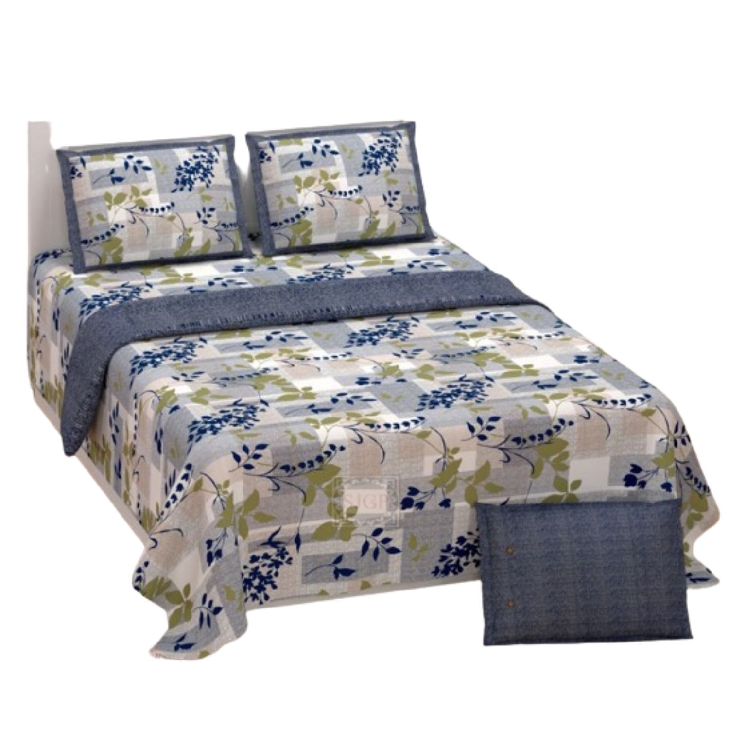 Super Soft Jaipuri Sanganeri Pure Cotton Double Bed Sheet with Covers