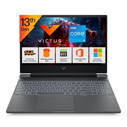 HP Victus, 13th Gen Intel Core i5-13420H, 6GB RTX 3050, 16GB DDR4(Upgradeable) 512GB SSD, FHD, 144Hz, 300 nits, IPS, 15.6''/39.6cm, Win11, M365* Office24, Mica Silver, 2.3kg, fa2700TX, Gaming Laptop