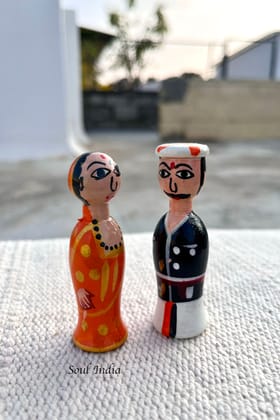 Handcrafted GI TAGGED Etikoppaka Mini Couple Set