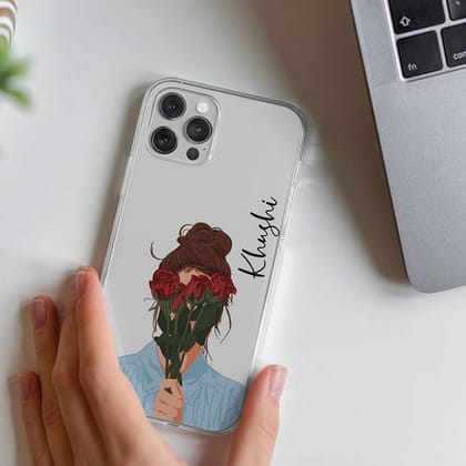 Flower Floral Girl Name Initial Custom Transparent Slim Soft Cases