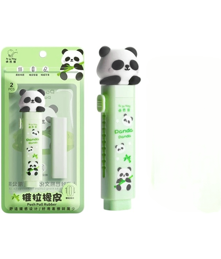 Kalra Magic Cute Cartoon Animal Shape Baby Children Push Pull Rubber Eraser Pack 1 (Green)