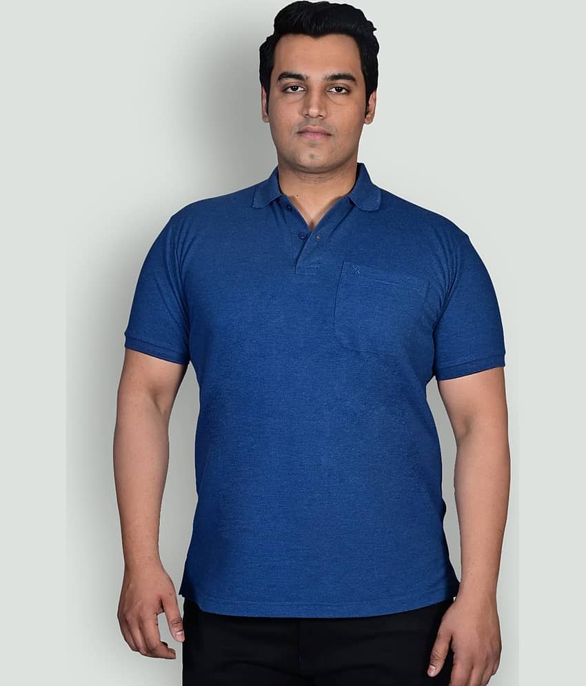 Xmex Pack of 1 Cotton Blend Regular Fit Men's T-Shirt ( Blue )