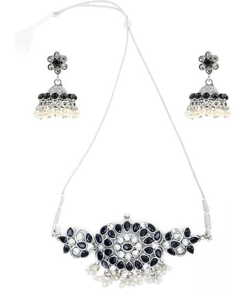 Sunhari Jewels - Black Brass Necklace Set ( Pack of 1 )