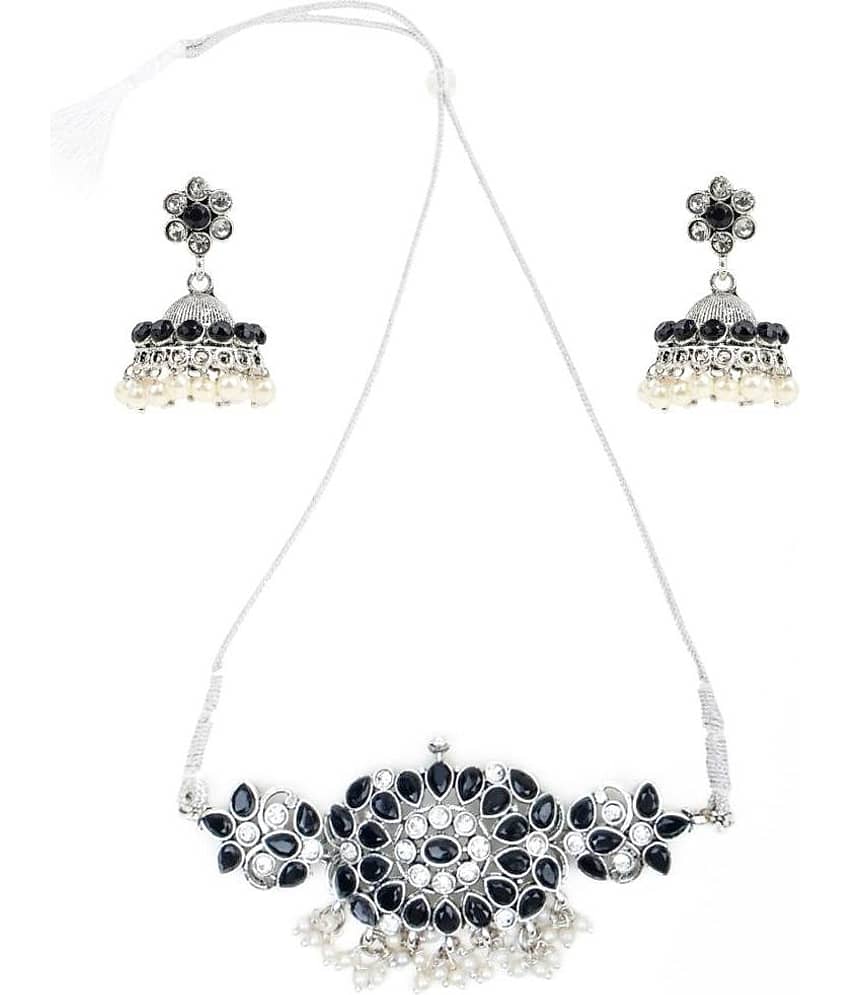 Sunhari Jewels - Black Brass Necklace Set ( Pack of 1 )