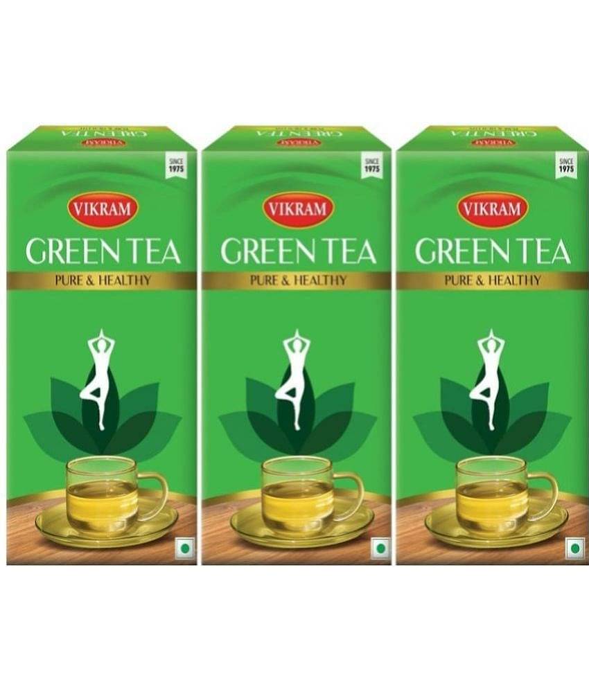Vikram Green Tea, Contains Camellia Sinensis leaves (100g, Pack of 3) - 300g